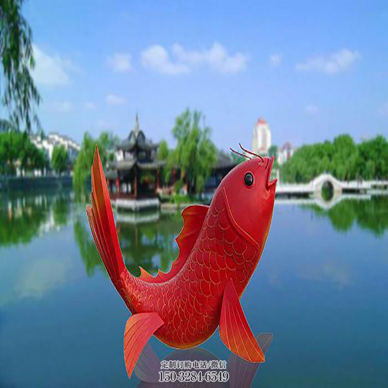 钢结构鱼雕塑 景观艺术彩绘鱼雕塑承接 玻璃钢鱼雕塑订做通用