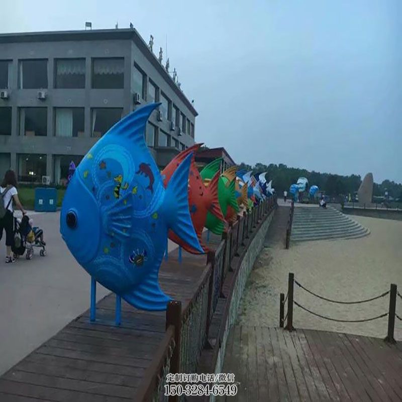 鱼雕塑工艺 城市广场彩绘鱼雕塑提供 景区玻璃钢鱼雕塑优选
