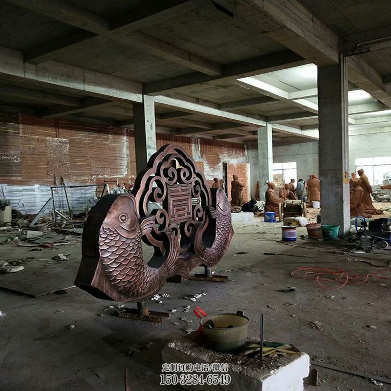 各类铜鱼雕塑 生物雕塑定制预定 铜鱼雕塑订做通用