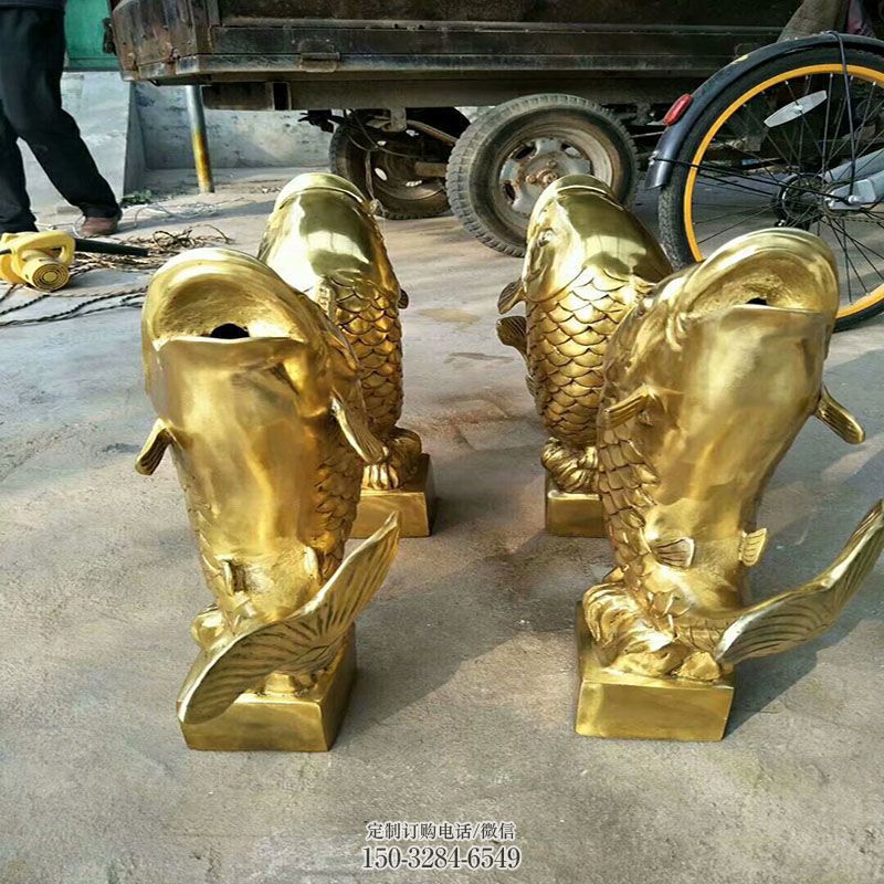 酒店铜鱼雕塑 生物雕塑装饰精品 景观户外铜鱼雕塑点击