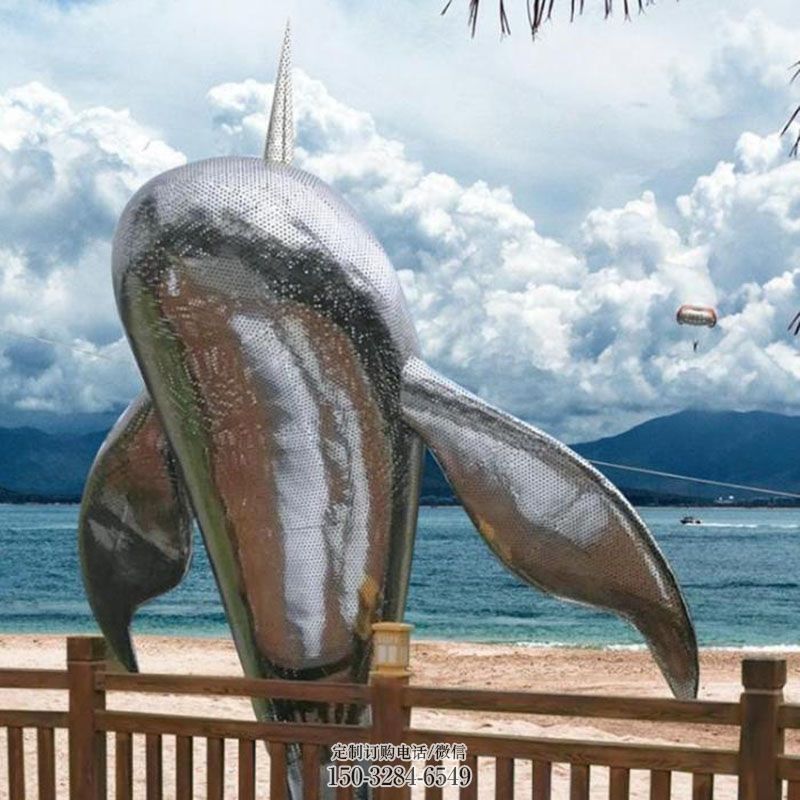 中式鲸鱼雕塑 园林景观鱼类雕塑精选 园林不锈钢鲸鱼雕塑摆件订做