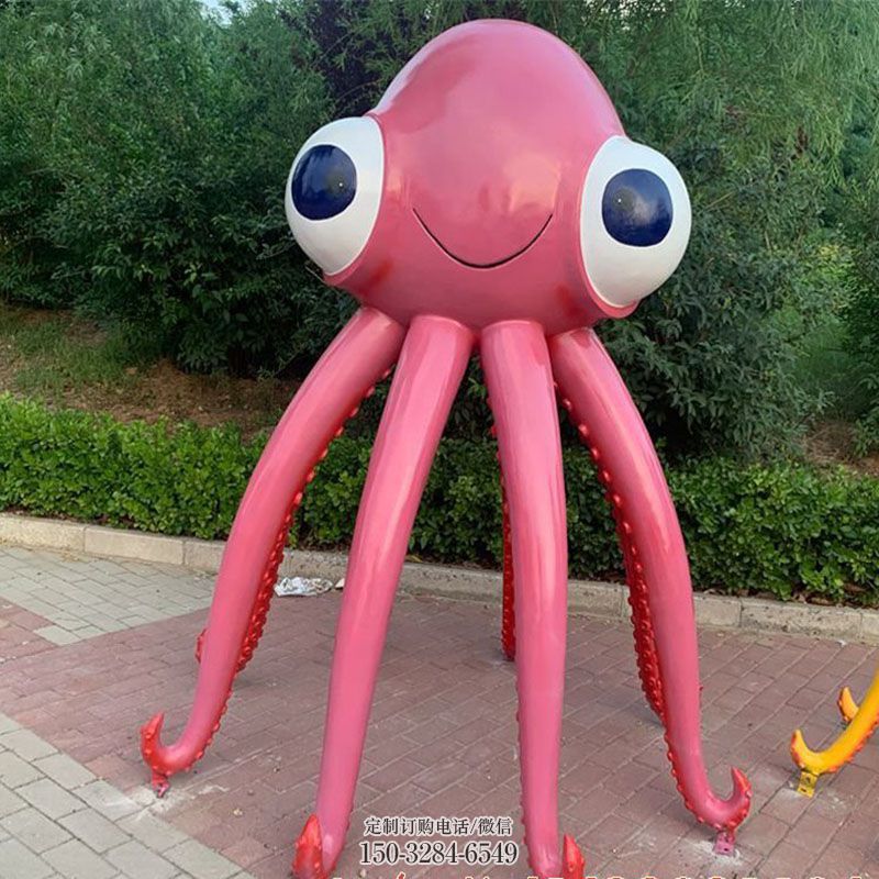 圆雕体系点击-户外小品-钢结构八爪鱼雕塑