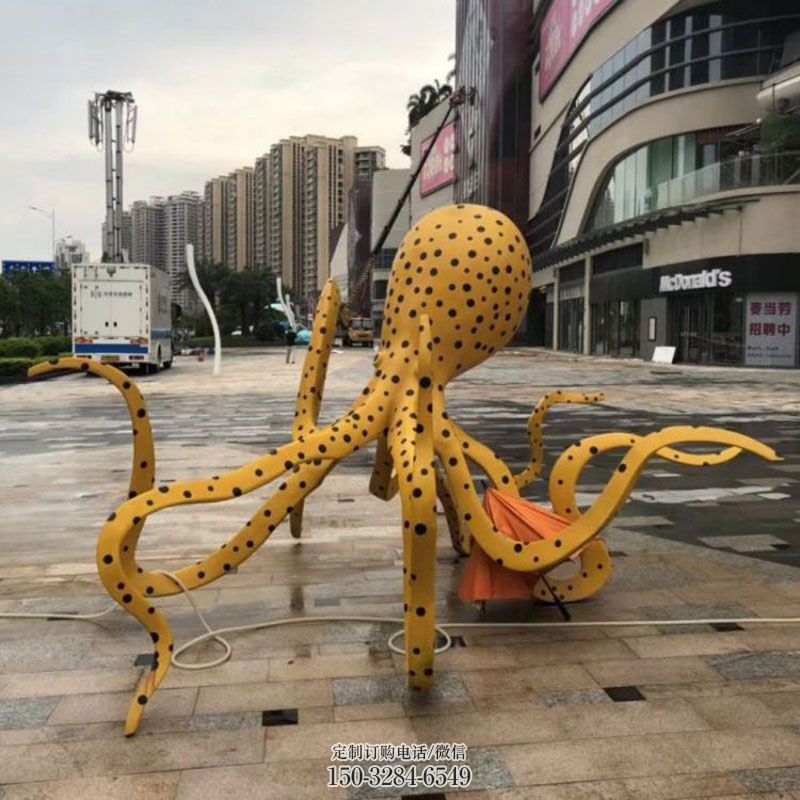 欧式风格常用-房地产展品-金属八爪鱼景观铜雕