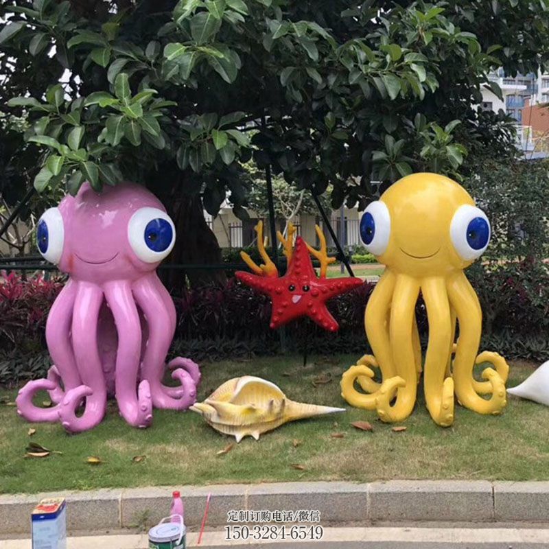 章鱼雕塑环形 企业标志生物雕塑精选 主题章鱼雕塑提供
