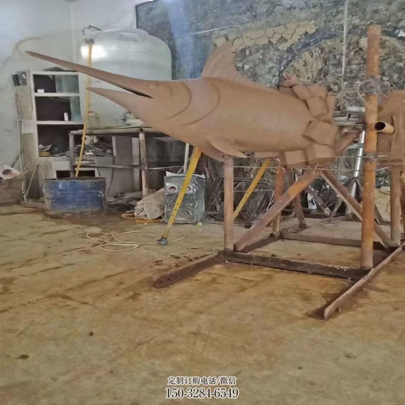 街景小品提供-户外小品-企业剑鱼雕塑