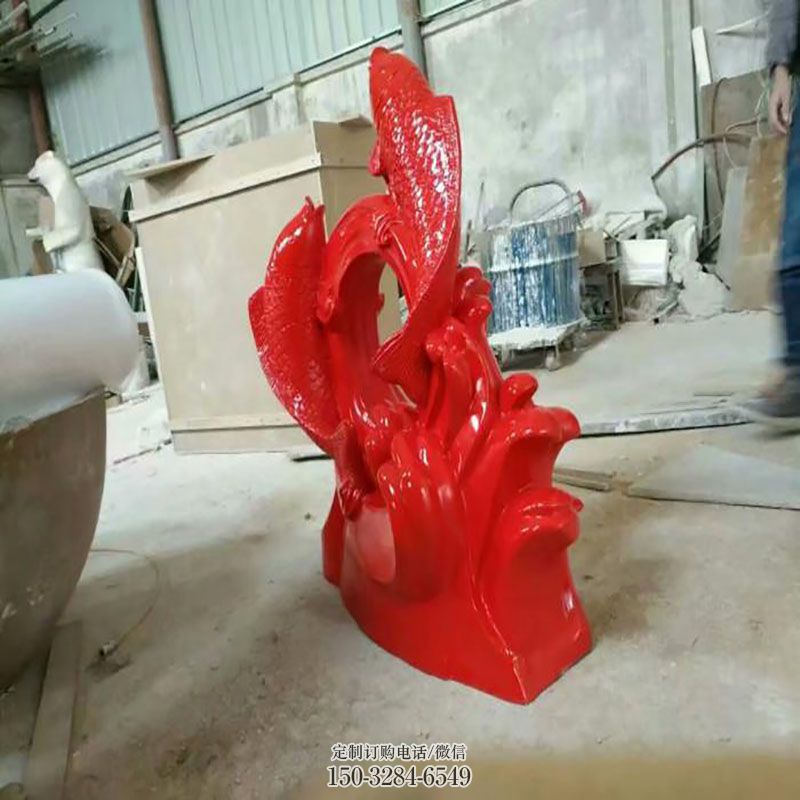 酒店鱼跃龙门雕塑 广场景观雕塑供给 社区鱼跨环雕塑常用