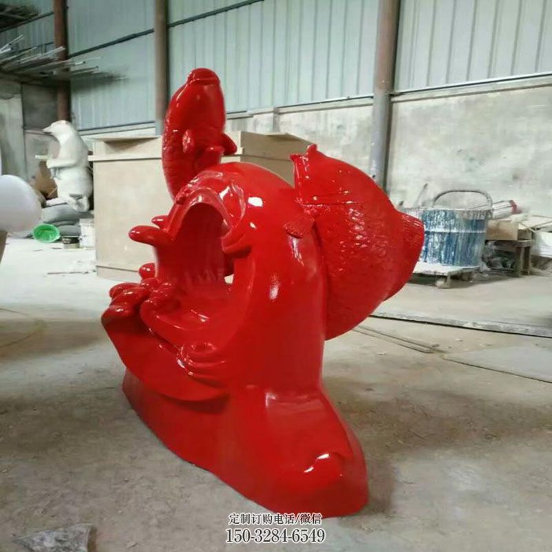 企业鱼跃龙门雕塑 雕塑展示提供 景观镂空鱼跨环雕塑定做
