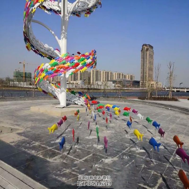 镜面麦穗鱼雕塑 园林群鱼雕塑摆件订做 城市广场不锈钢鱼雕塑提供