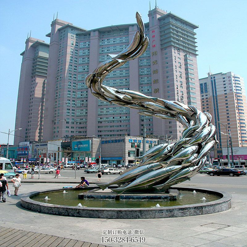 麦穗鱼雕塑工艺 城市广场群鱼雕塑提供 景区不锈钢鱼雕塑优选